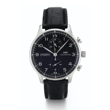 IWC - A STAINLESS STEEL AUTOMATIC CHRONOGRAPH WRISTWATCH CIRCA 2005 PORTUGUESE