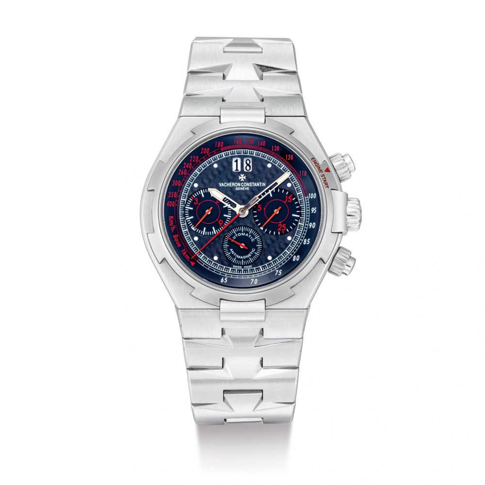 VACHERON CONSTANTIN | OVERSEAS, REFERENCE 49150/B01M-9251, A LIMITED EDITION TITANIUM AND STAINLESS STEEL CHRONOGRAPH BRACELET WATCH WITH CARBON FIBER DIAL AND DATE, MADE IN COLLABORATION WITH JAPANESE CAR MAGAZINE 'ENGINE', CIRCA 2007 | 江詩丹頓 | Overseas 型