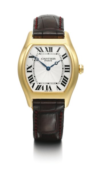 Cartier AN 18K YELLOW GOLD TONNEAU-SHAPE WRISTWATCH NO 2496C MVT 9903080 TORTUE CIRCA 2004