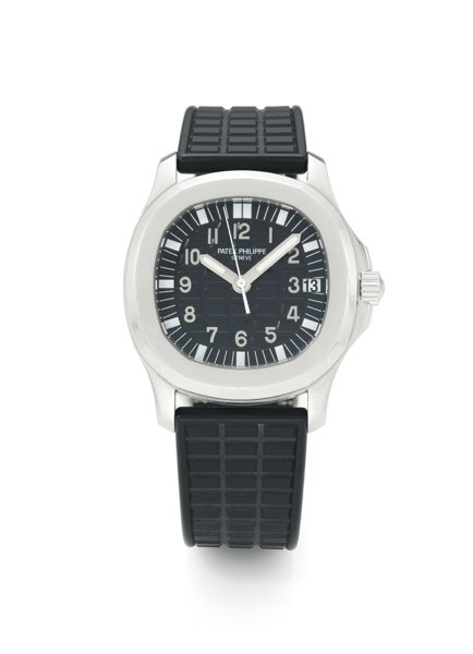 Patek Philippe A FINE STAINLESS STEEL CUSHION-FORM AUTOMATIC WRISTWATCH WITH DATE AND CENTRE SECONDS REF 5066A-1 MVT 3634660 CASE 4362529 AQUANAUT MADE IN 2006