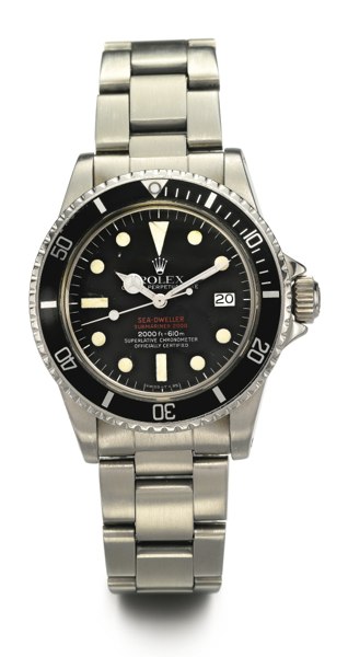 Rolex A STAINLESS STEEL AUTOMATIC CENTER SECONDS WRISTWATCH WITH DATE AND BRACELET CIRCA 1977 DOUBLE RED SEA-DWELLER CASE 5298200