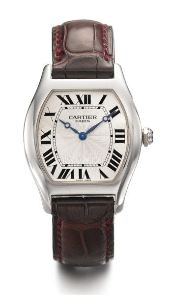 Cartier A TONNEAU PLATINUM WRISTWATCH CIRCA 2000 TORTUE NO0103