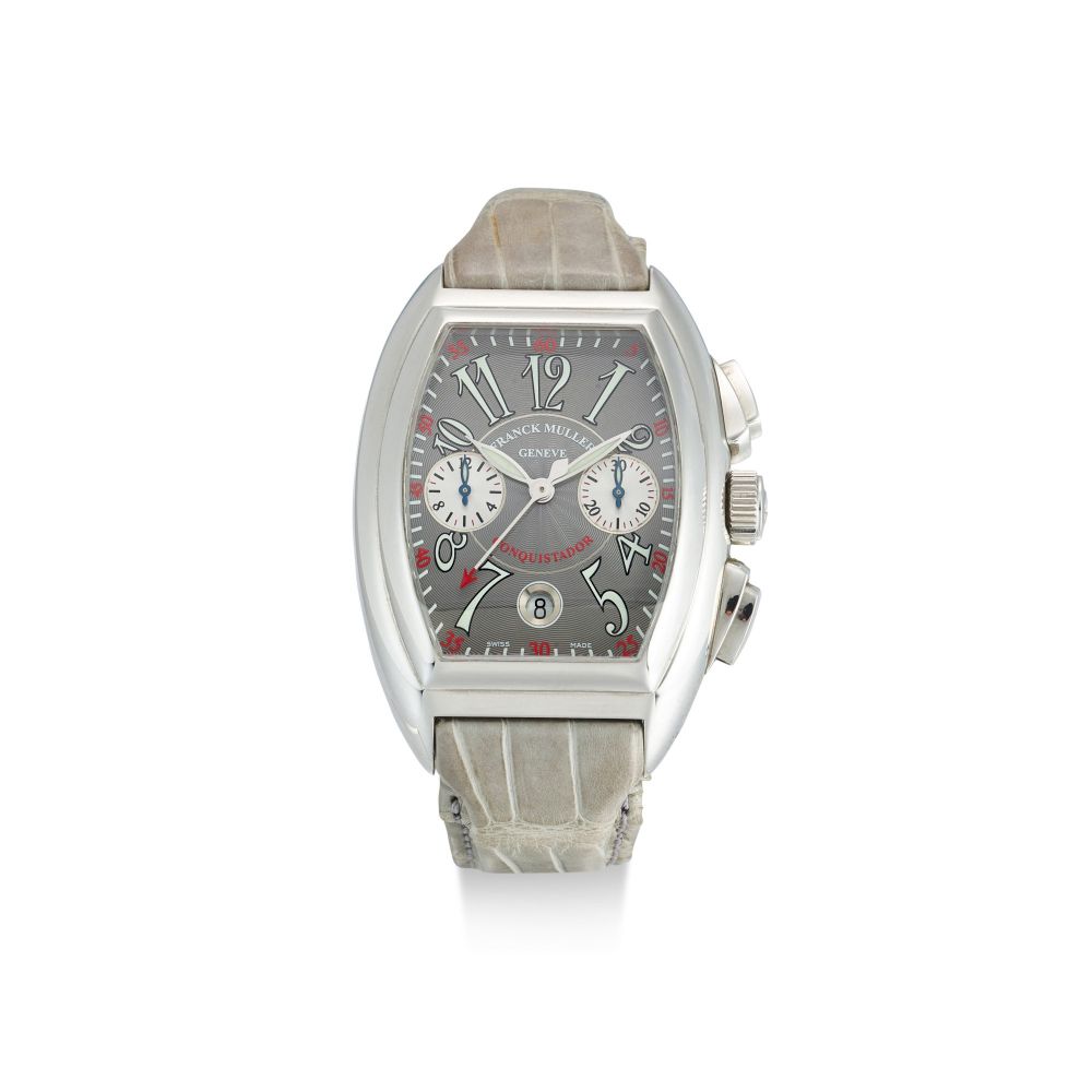 FRANCK MULLER | CONQUISTADOR, REFERENCE 8005 CC | A STAINLESS STEEL CHRONOGRAPH WRISTWATCH WITH DATE, CIRCA 2012 | Conquistador 型號8005 CC 精鋼計時腕錶，備日期顯示，約2012年製