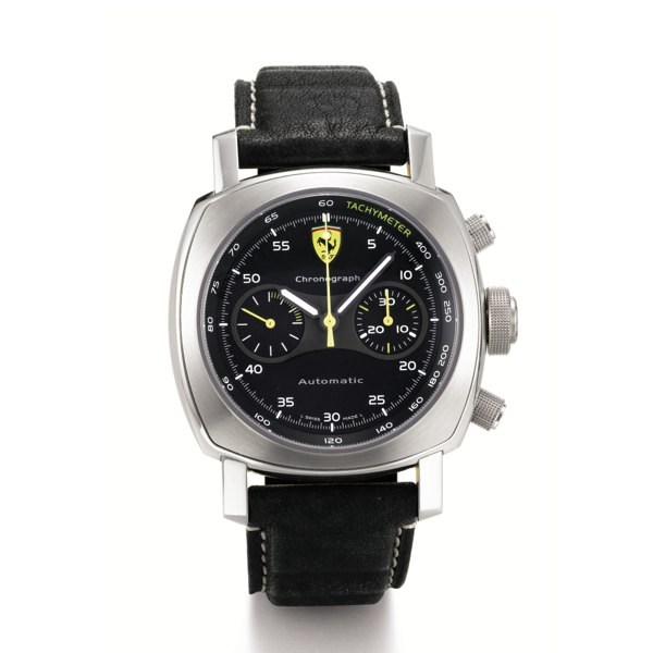 Panerai for Ferrari A STAINLESS STEEL CUSHION-FORM AUTOMATIC CHRONOGRAPH WRISTWATCH WITH REGISTER CIRCA 2009 FER00008 LUMINOR CHRONO NO FB161/800