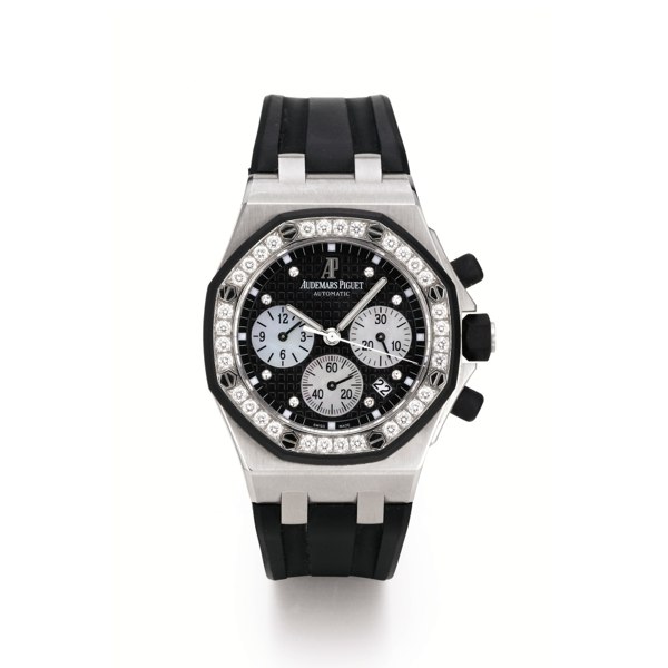Audemars Piguet A FINE BOUTIQUE EDITION STAINLESS STEEL AND DIAMOND-SET AUTOMATIC CHRONOGRAPH WRISTWATCH WITH DATE CIRCA 2010 ROYAL OAK OFFSHORE LA BOUTIQUE