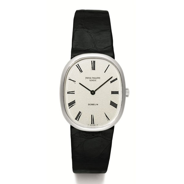 Patek Philippe A WHITE GOLD OVAL WRISTWATCH, RETAILED BY GUBELIN MADE IN 1974 REF 3648 MVT 1225101 CASE 2746055 ELLIPSE
