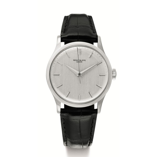 Patek Philippe A FINE AND UNUSUAL WHITE GOLD WRISTWATCH WITH CENTRE SECONDS MADE IN 1967 REF 570 MVT 712186 CASE 322530