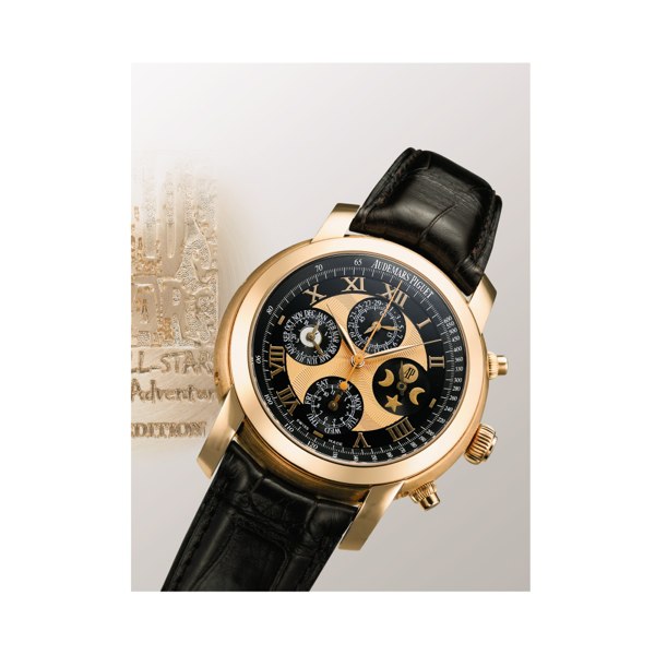 Audemars Piguet A FINE LIMITED PRODUCTION PINK GOLD AUTOMATIC PERPETUAL CALENDAR CHRONOGRAPH WRISTWATCH WITH MOON-PHASES CIRCA 2005 JULES AUDEMARS ARNOLD'S ALL STARS AFTER SCHOOL ADVENTURES