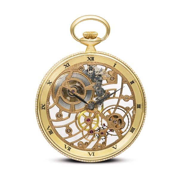 Audemars Piguet A FINE YELLOW GOLD AND DIAMOND-SET SKELETONIZED WATCH CIRCA 1975 MVT 263725 CASE B89397