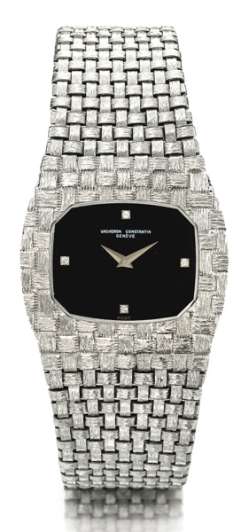 Vacheron Constantin AN 18K WHITE GOLD DIAMOND SET CUSHION-FORM BRACELET WATCH CIRCA 1980 REF 33020 MVT 703471 CASE 542201