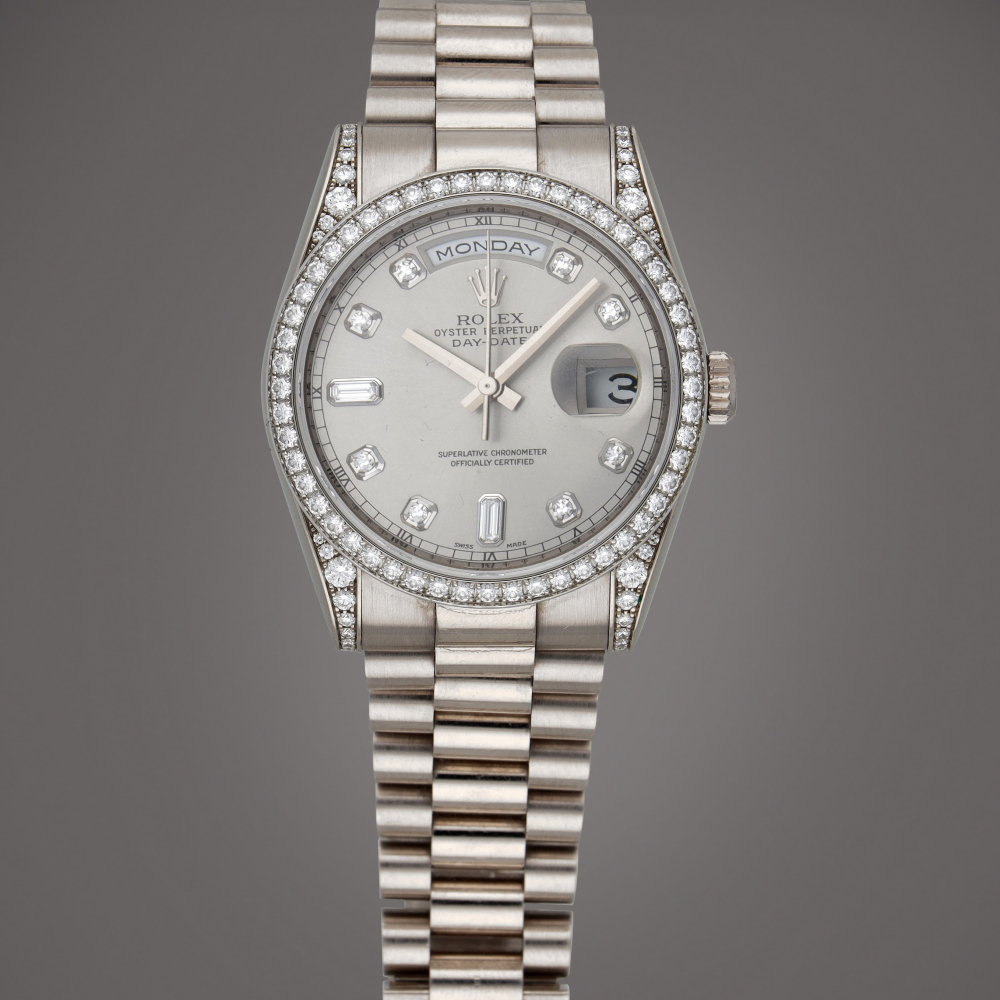 DayDate Reference 118389 A white gold wristwatch with day date and bracelet Circa 2008    DayDate  118389  2008