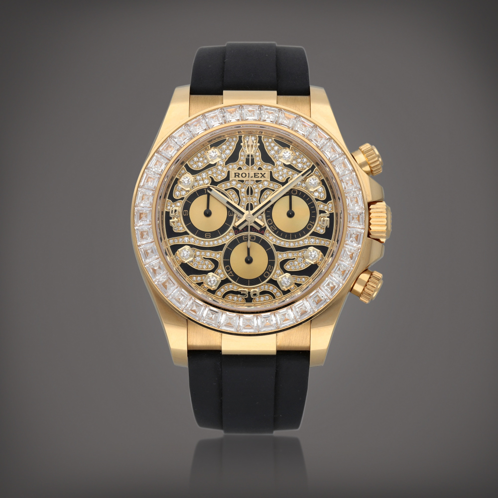 Daytona Eye of the Tiger Reference 116588TBR A yellow gold and diamondset chronograph wristwatch with bracelet Circa 2021    Daytona Eye of the Tiger   116588TBR  2021