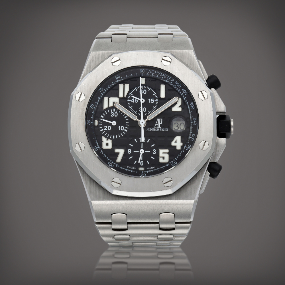 Royal Oak Offshore, Reference 25721ST | A stainless steel chronograph wristwatch with date and bracelet | Circa 2006