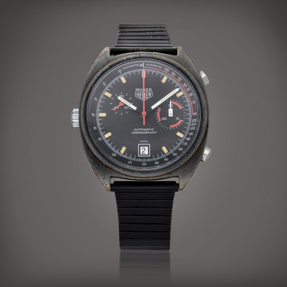 Monza, Reference 150.501 | A stainless stainless steel PVD-coated chronograph wristwatch with date | Circa 1975