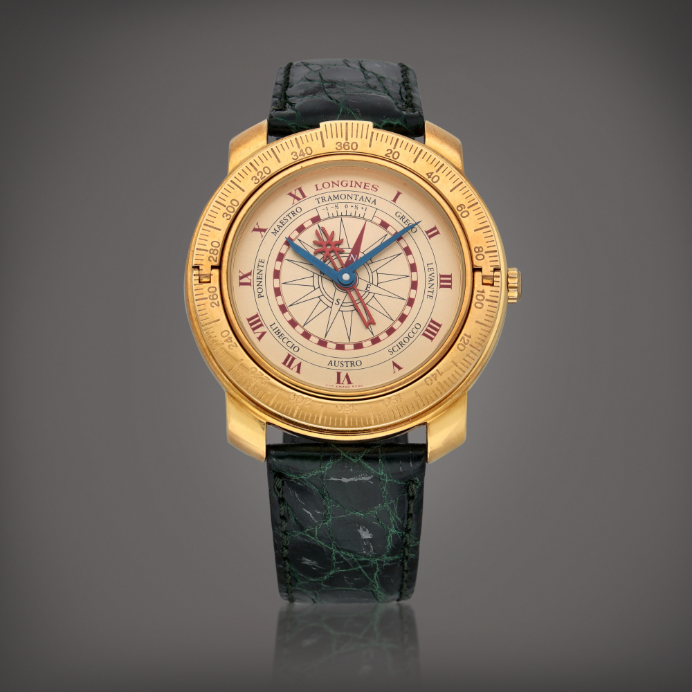 Reference 5256 | A yellow gold solar compass wristwatch with 24-hour indication | Circa 1992
