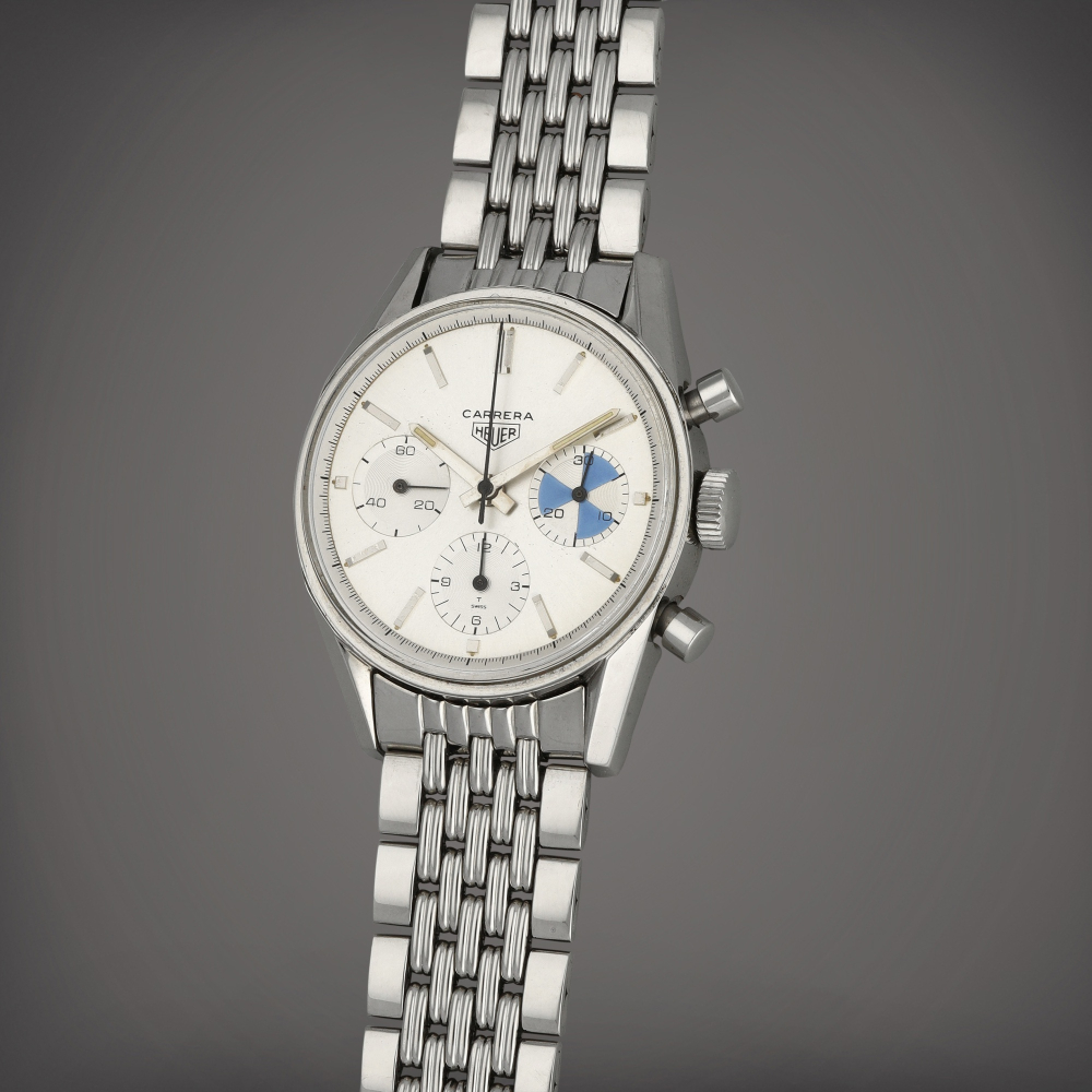 Carrera Yachting Reference 2447  A stainless steel chronograph with bracelet  Circa 1968    Carrera Yachting 2447  1968