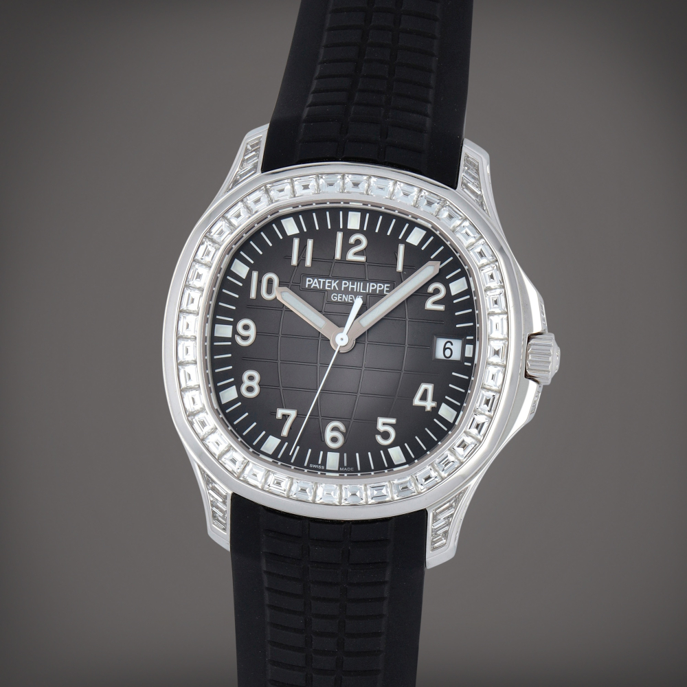 Aquanaut, Reference 5167/300G-010 | A white gold and baguette diamond-set wristwatch with date | Circa 2020