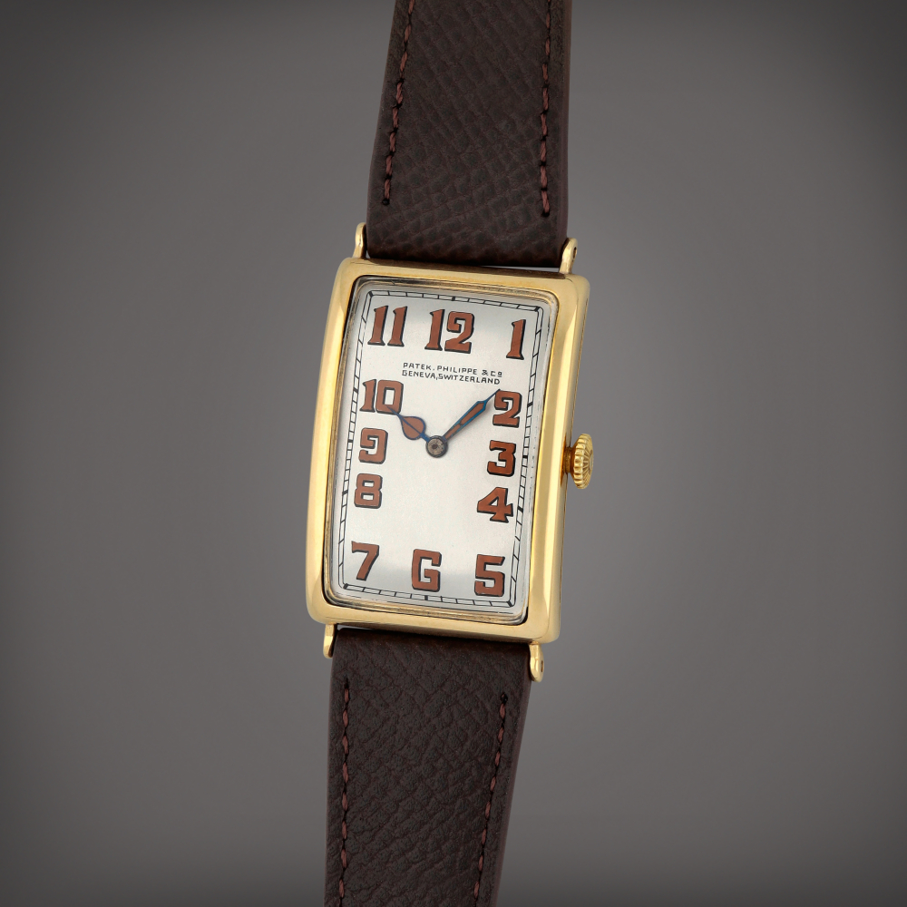 Rectangular-shaped N°10 A yellow gold wristwatch | A yellow gold wristwatch | Made in 1907