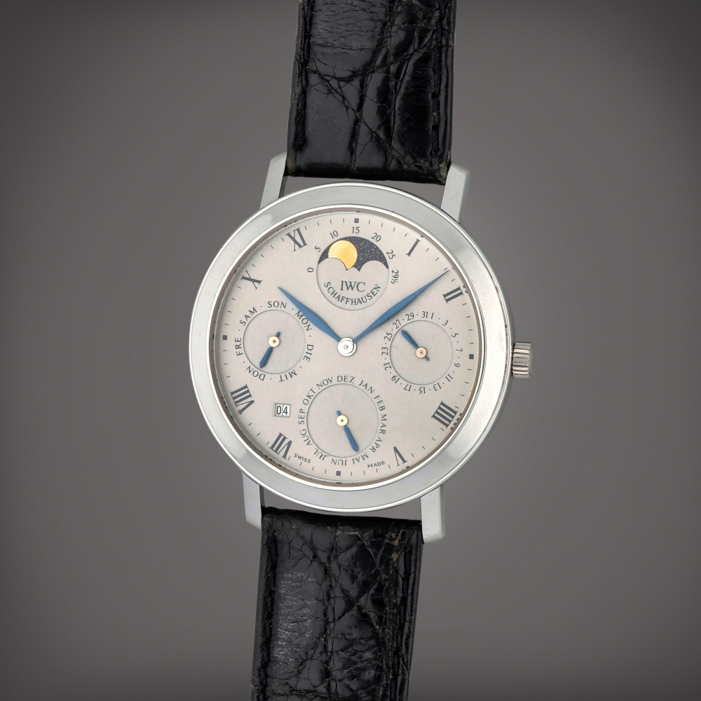 Romana Perpetual Calendar, Reference 2050 | A platinum perpetual calendar wristwatch with moon phases and year indication | Circa 2000