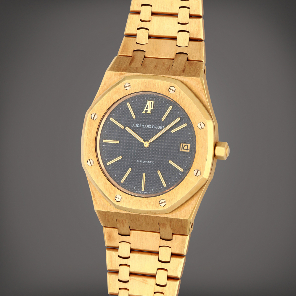 Audemars Piguet

Royal Oak 'Jubilee', Reference 14802BA.OO.0944BA.01 | A limited edition yellow gold wristwatch with date and bracelet | Circa 1992