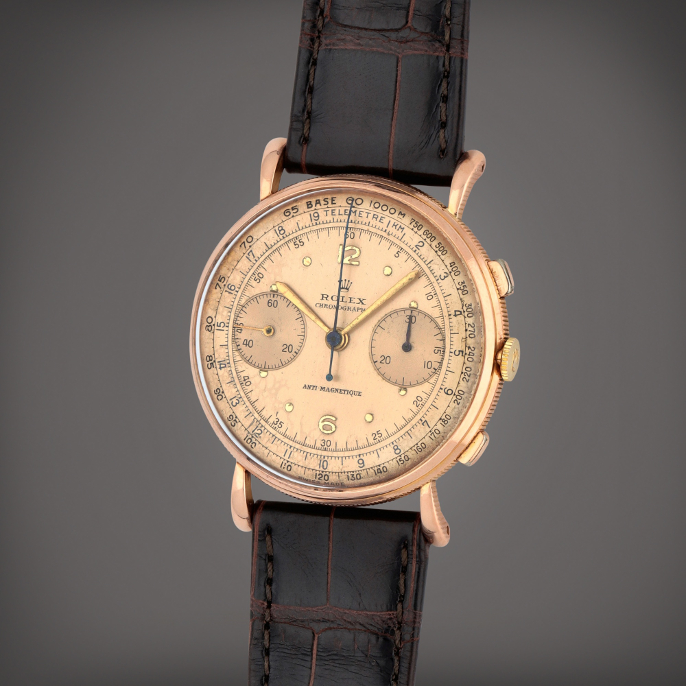 Rolex

Reference 4062 | A pink gold chronograph wristwatch | Circa 1938