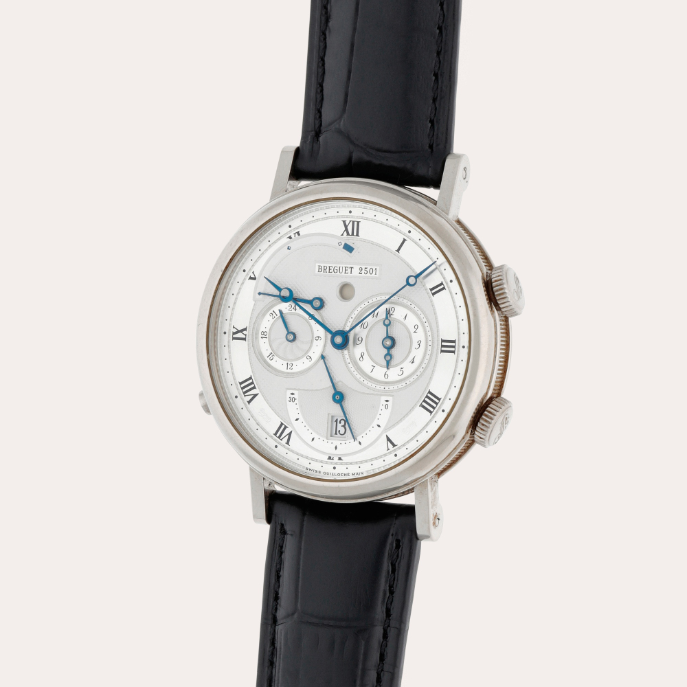 Breguet Le Réveil du Tsar, Reference 5707 | A white gold dual time zone wristwatch with date, alarm, power reserve and 24-hour indication | Circa 2005