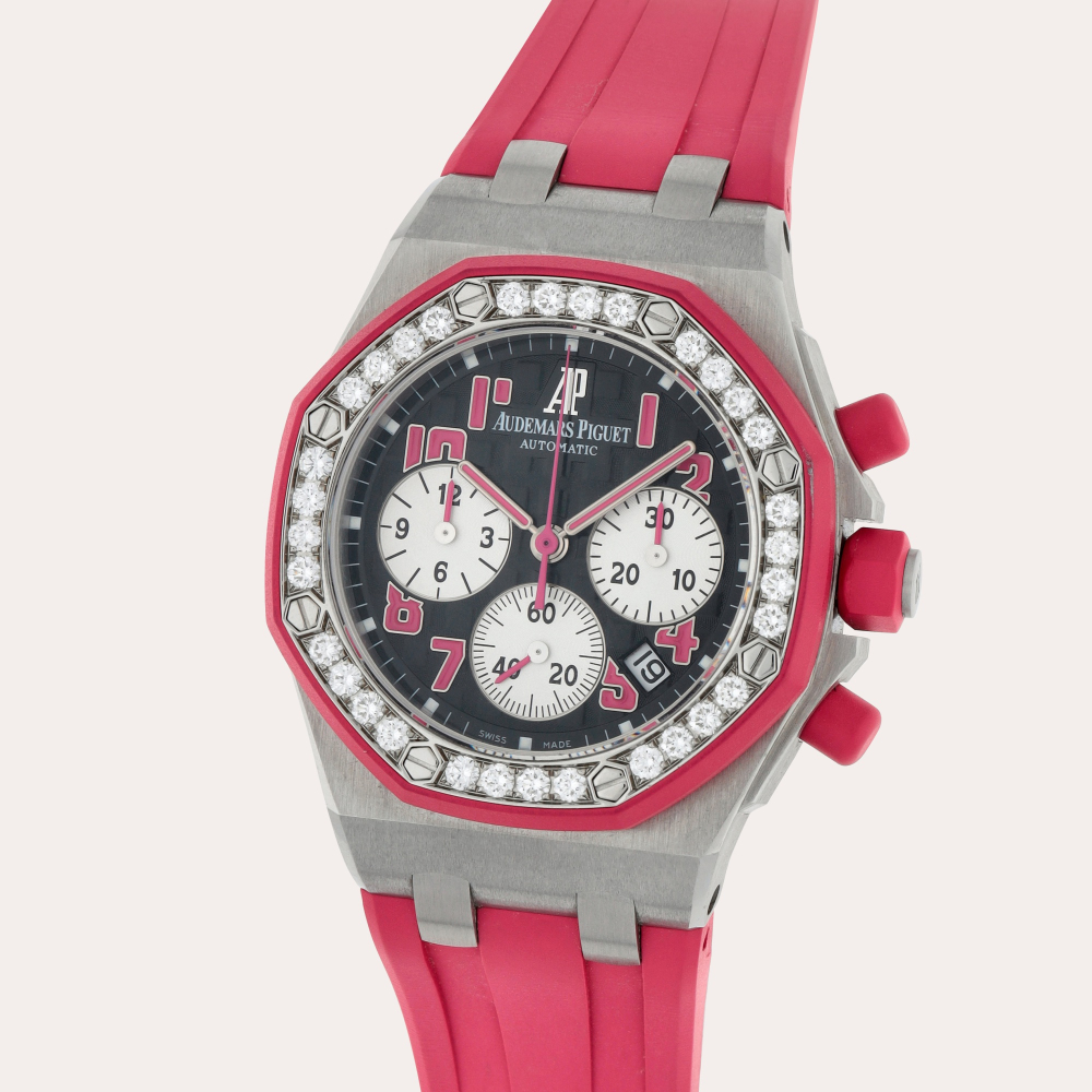 Audemars Piguet Royal Oak Offshore ‘Ladycat’, Reference 26266SK.ZZ.D069CA.01 | A limited edition stainless steel and diamond-set chronograph wristwatch with date | Circa 2009