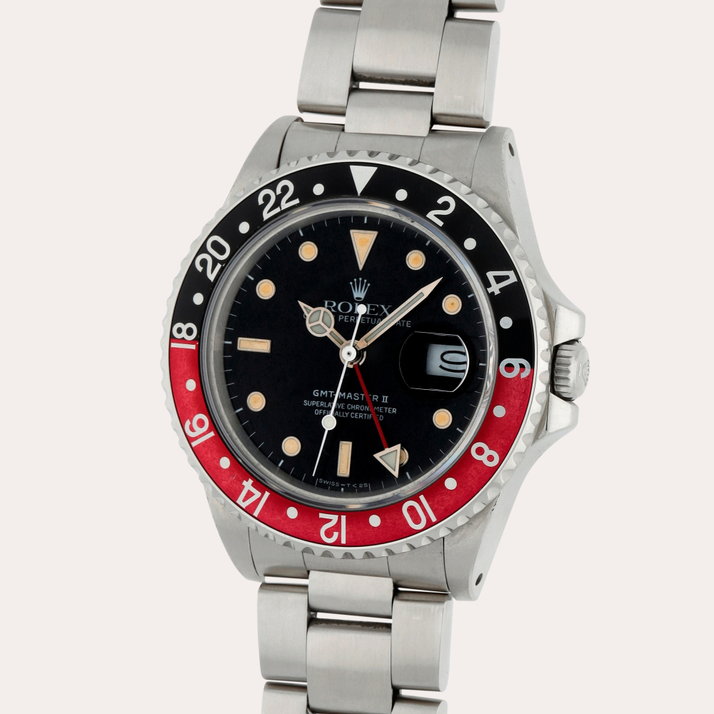 Rolex GMT-Master II 'Fat Lady', Reference 16760 | A stainless steel dual time zone wristwatch with date and bracelet | Circa 1987