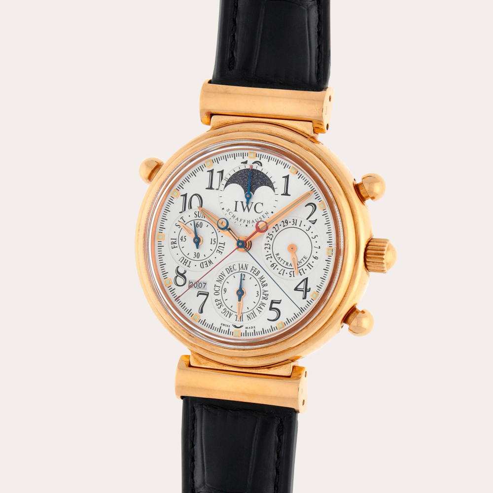 IWC Da Vinci Rattrapante, Reference 3754 | A yellow gold perpetual calendar split-second chronograph wristwatch with moon phases and year | Circa 2003