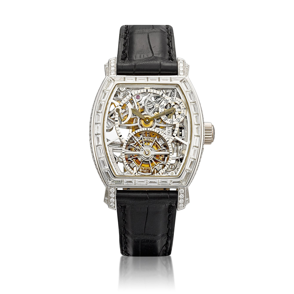 Malte Tourbillon Reference 30669  A platinum and diamondset skeletonised tourbillon wristwatch with date and power reserve indication Made in 2005    Malte Tourbillon 30669  2005