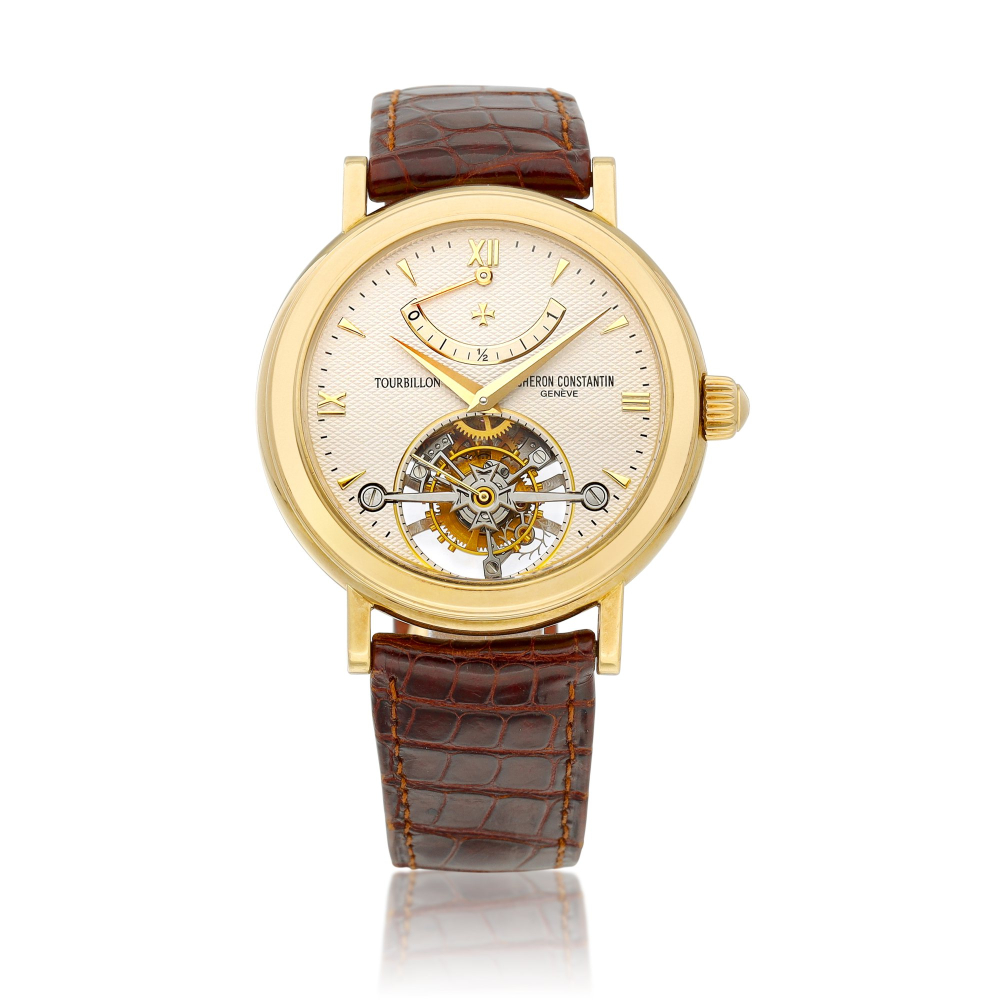 Patrimony Reference 30050  A yellow gold tourbillon wristwatch with power reserve indication Circa 2000    Patrimony 30050  2000