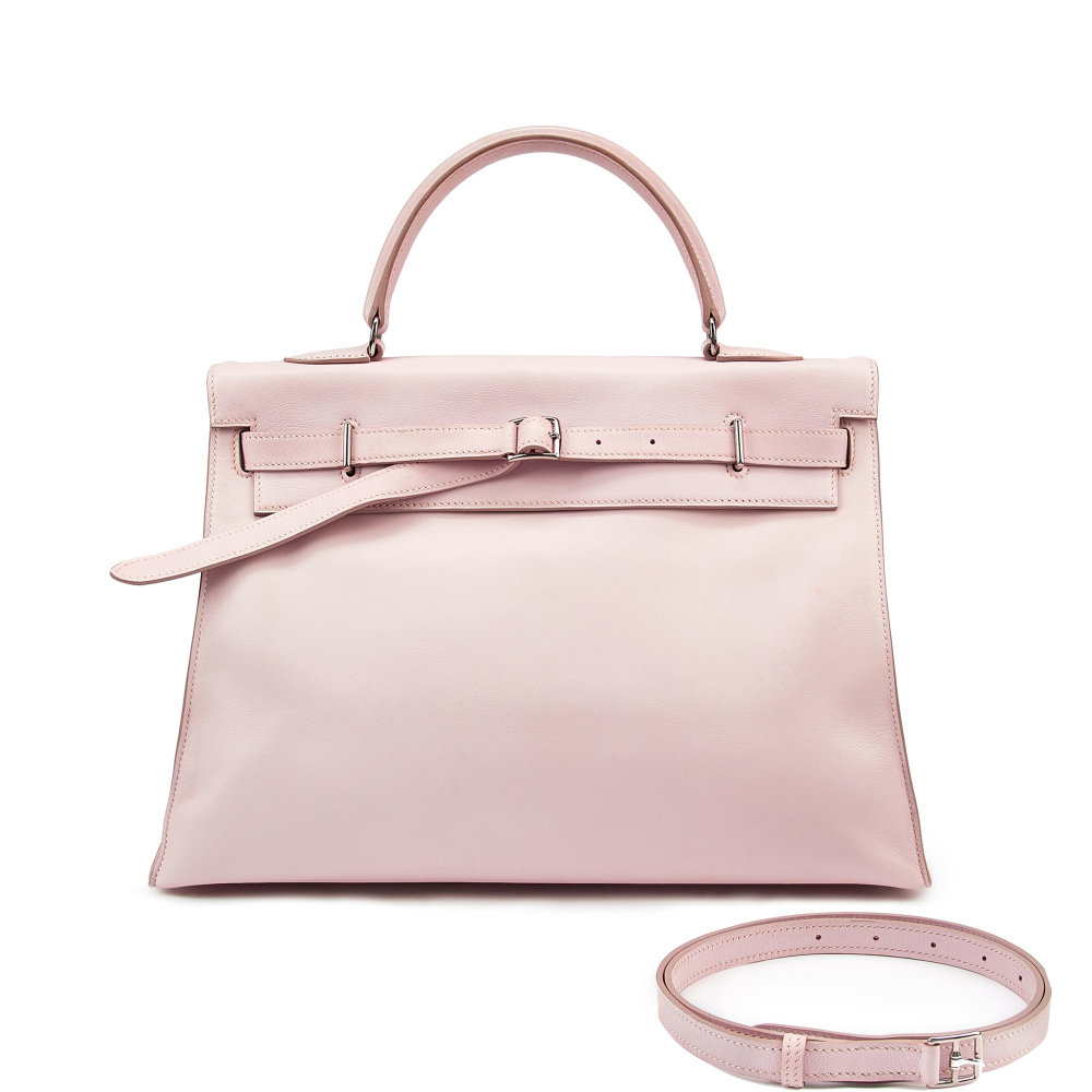 Rose Dragee Swift Kelly Flat 35 Palladium Hardware, 2007