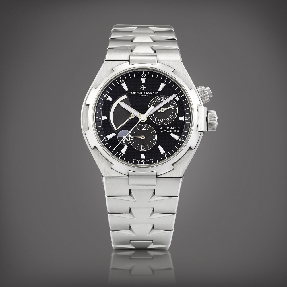 Overseas Dual Time Reference 47450  A stainless steel antimagnetic dual time zone wristwatch with date power reserve day and night indication and bracelet Circa 2010    Overseas Dual Time 47450  2010