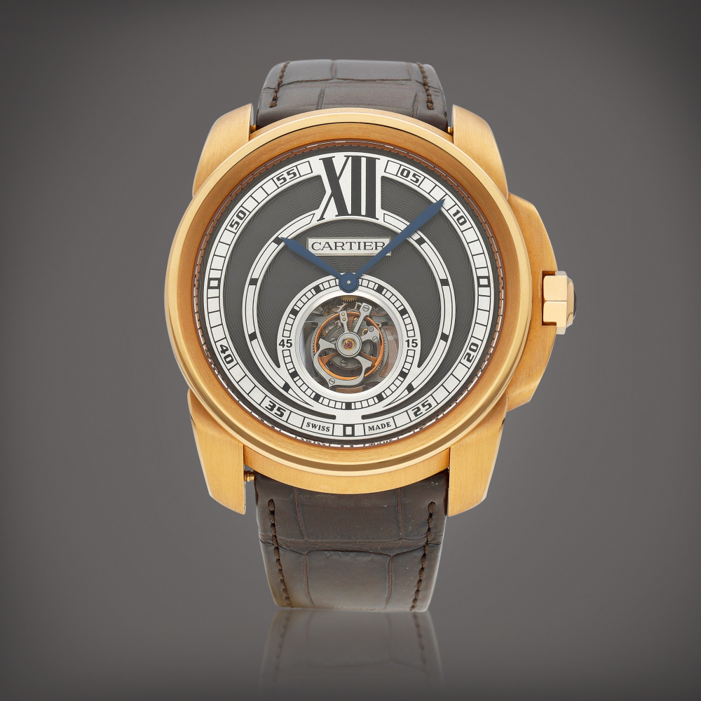 Calibre de Cartier Reference 3204  A pink gold tourbillon wristwatch Circa 2010    Calibre de Cartier 3204  2010