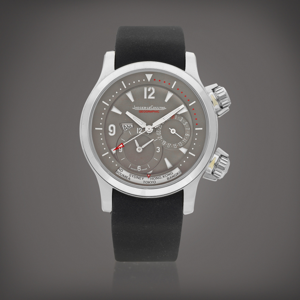 Master Compressor Geographic Reference 146383  A white gold world time wristwatch with date day and night indication Circa 2008    Master Compressor Geographic 146383  2008