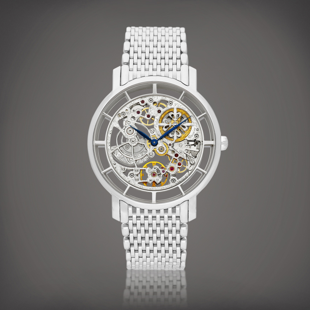 Reference 5180  A white gold skeletonised bracelet watch Circa 2010