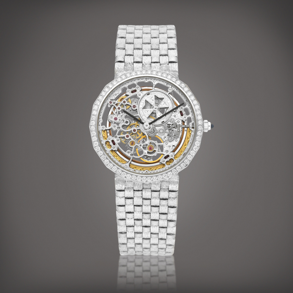 Patrimony Reference 43502  A white gold and diamondset skeletonised bracelet watch Circa 1993  Patrimony 43502  1993