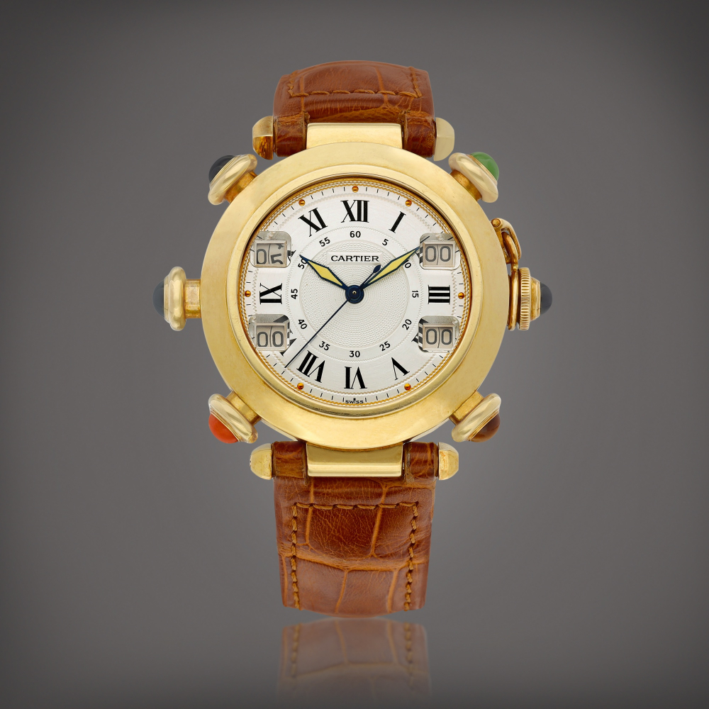Cartier  Pasha Golf, Reference 0955 A yellow gold wristwatch with golf stroke counter, Circa 1998 