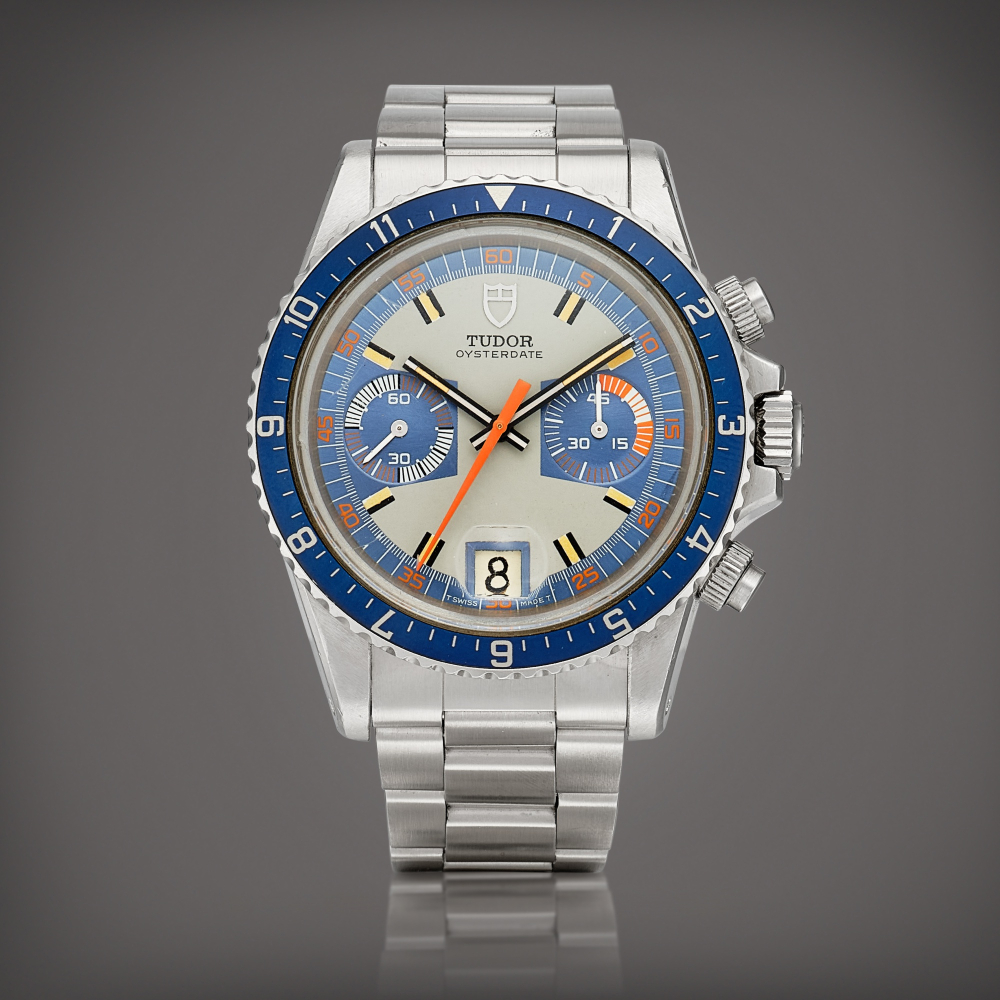 PROPERTY FROM A NOTABLE COLLECTOR  Tudor  "Montecarlo", Reference 7169/0 A stainless steel chronograph wristwatch with date, Circa 1972 