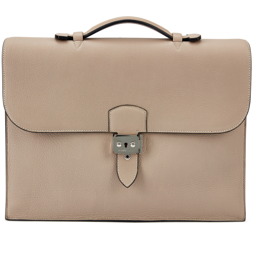 Hermès

Vintage Gris Tourterelle Fjord Sac A Depeches Palladium Hardware, 2000