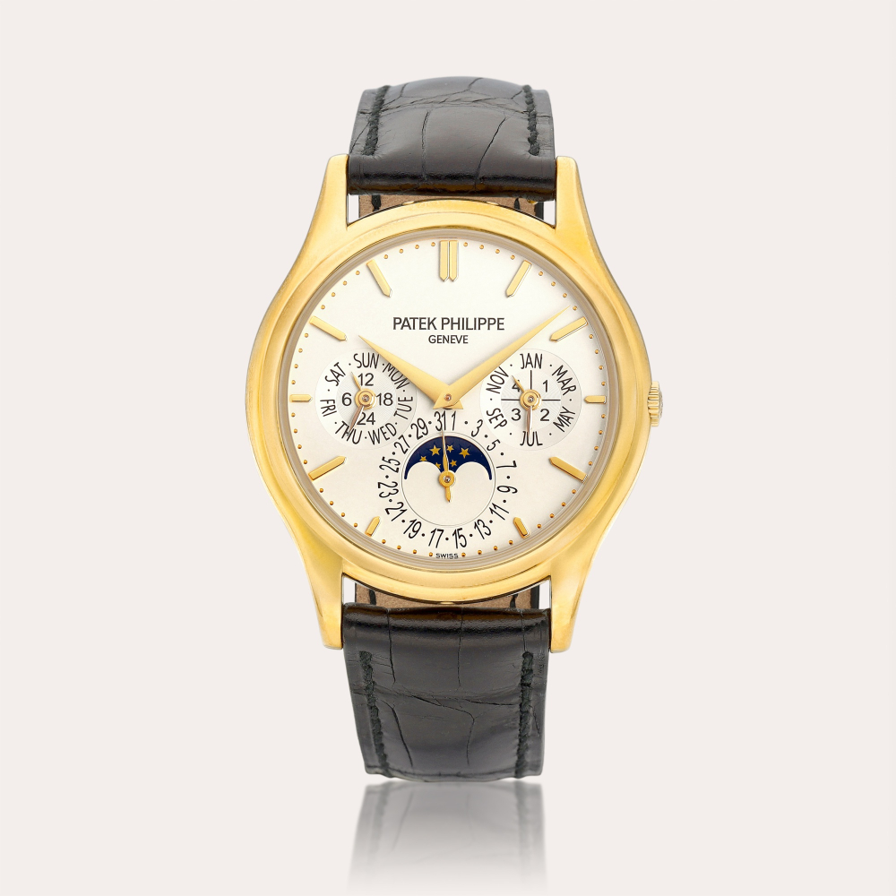 Patek Philippe Reference 5140 | A yellow gold perpetual calendar wristwatch with moon phases, 24 hours and leap year indication, Circa 2008 | 百達翡麗 | 型號5140 | 黃金萬年曆腕錶，備月相、24小時及閏年顯示，約2008年製