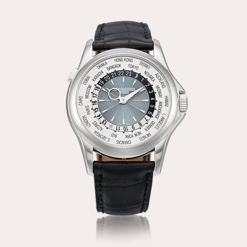 Patek Philippe Reference 5130 | A platinum world time wristwatch, Circa 2009 | 百達翡麗 | 型號5130 | 鉑金世界時間腕錶，約2009年製