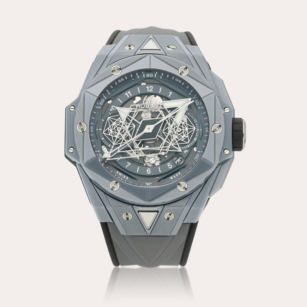 Hublot Big Bang Sang Bleu II, Reference 418.FX.8007.RX.MXM21 | A limited edition semi-skeletonised ceramic and titanium chronograph wristwatch, Circa 2021 | 宇舶 | Big Bang Sang Bleu II 型號418.FX.8007.RX.MXM21 | 