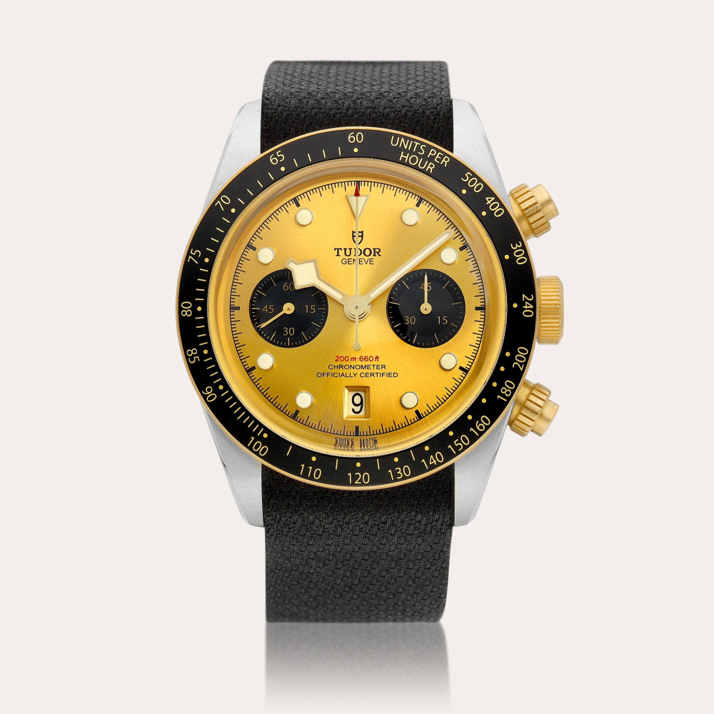 Tudor Black Bay Chrono S&G, Reference 79363N | A yellow gold and stainless steel chronograph wristwatch with date, Circa 2022 | 帝舵 | Black Bay Chrono S&G 型號79363N | 黃金及精鋼計時腕錶，備日期顯示，約2022年製