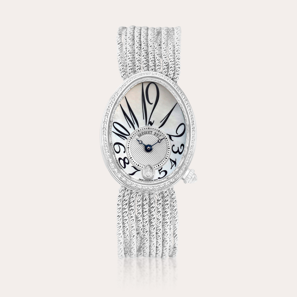 Breguet Reine de Naples, Reference 8918 | A white gold and diamond-set wristwatch with bracelet and mother-of-pearl dial, Circa 2008 | 寶璣 | Reine de Naples 型號8918 | 白金鑲鑽石鏈帶腕錶，備珠母貝錶盤，約2008年製