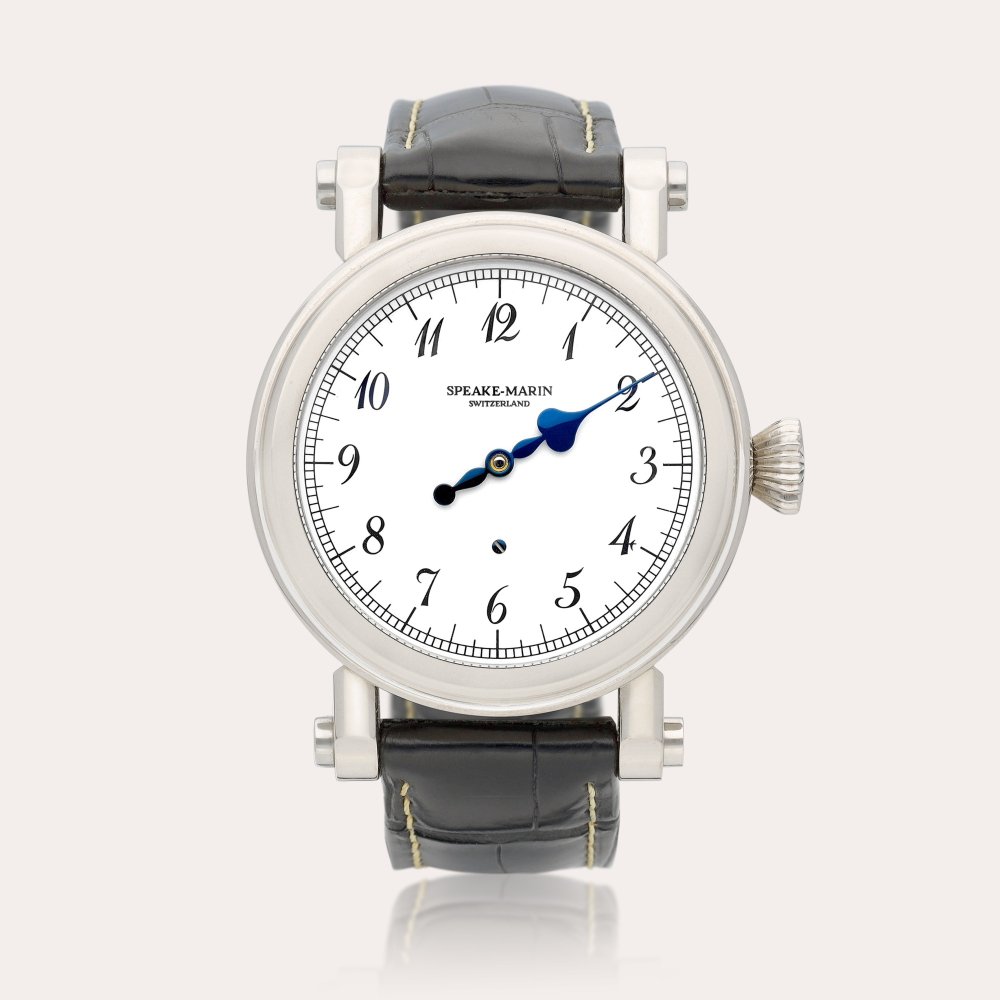Speake Marin The Piccadilly Shimoda | A unique white gold wristwatch with single hand and enamel dial, Circa 2012 | 獨一無二白金腕錶，備單指針及琺瑯錶盤，約2012年製