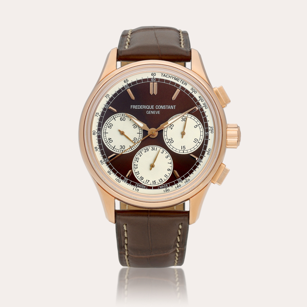 Frederique Constant Flyback Chronograph Manufacture, Reference FC-760CHC4H4 | A pink gold-plated flyback chronograph wristwatch with date, Circa 2022 | Flyback Chronograph Manufacture 型號FC-760CHC4H4 