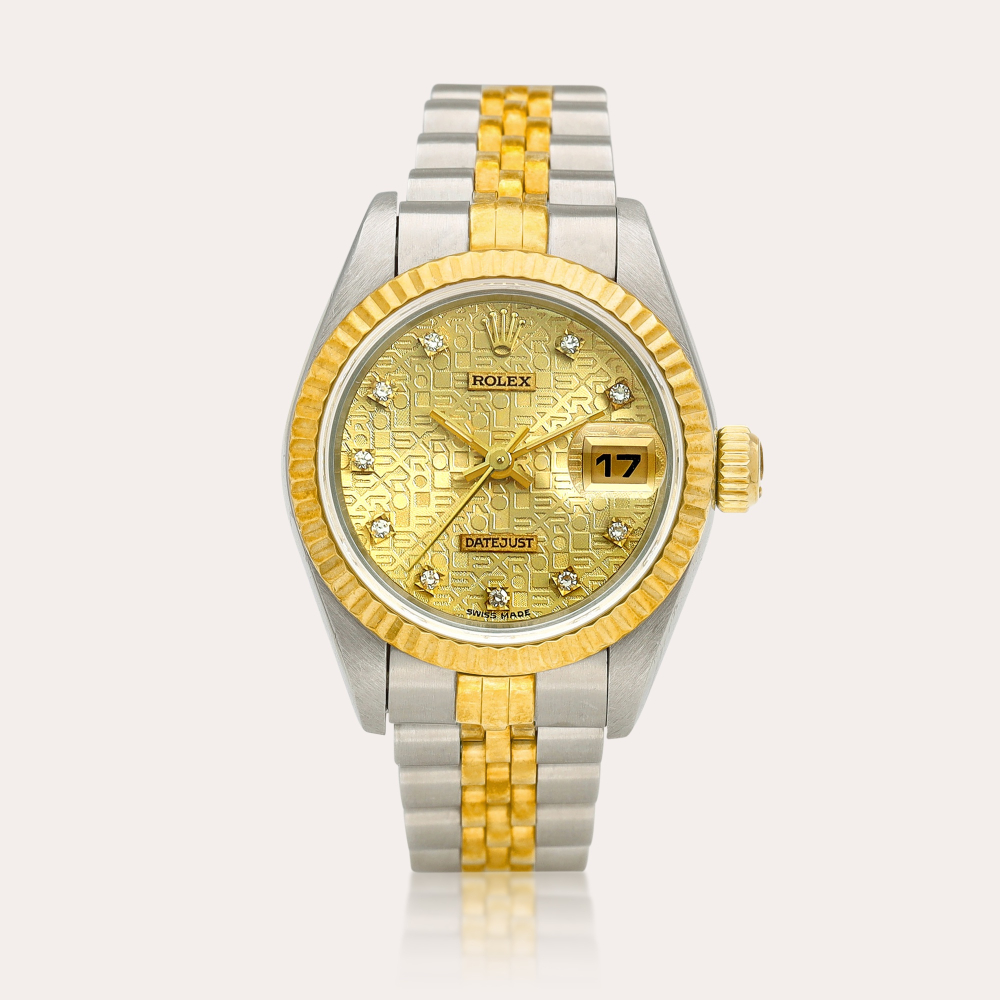 Rolex Datejust, Reference 69173 | A yellow gold, stainless steel and diamond-set wristwatch with date and bracelet, Circa 1995 | 勞力士 | Datejust 型號69173 | 黃金及精鋼鑲鑽石鏈帶腕錶，備日期顯示，約1995年製