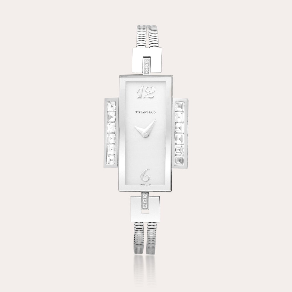 Tiffany & Co. A white gold and diamond-set bracelet watch, Circa 2015 | 白金鑲鑽石鏈帶腕錶，約2015年製