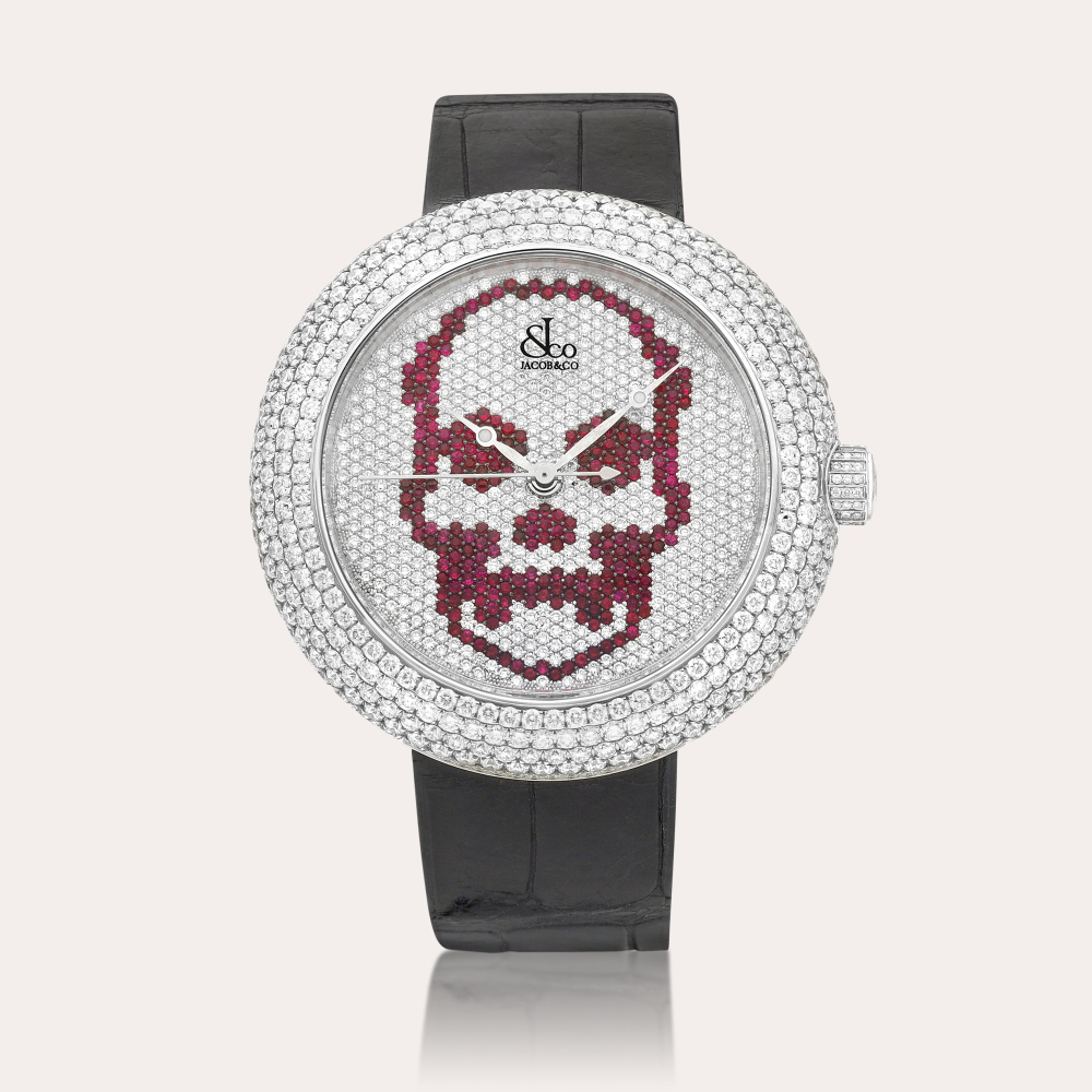 Jacob & Co. Crystal | A limited edition stainless steel, diamond and red gem-set wristwatch, Circa 2010 | 限量版精鋼鑲鑽石及紅色寶石腕錶，約2010年製